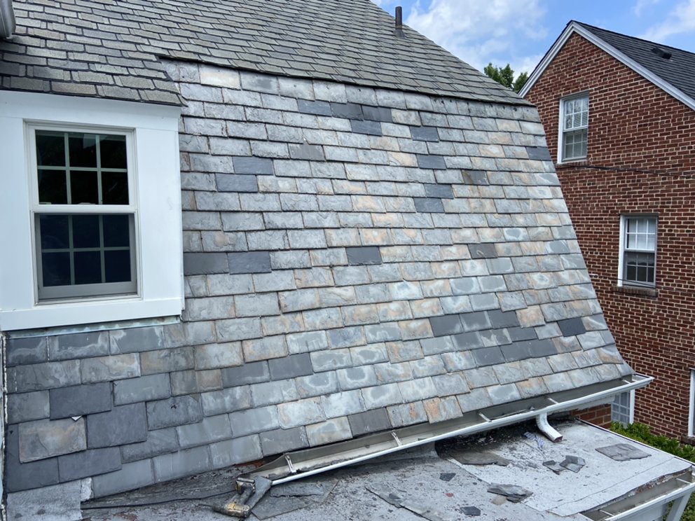 Slate roof repaired